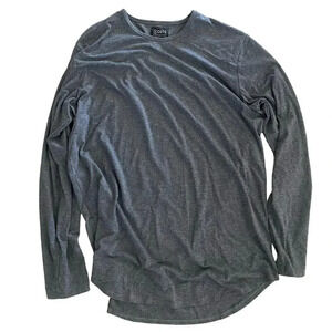 Cuts Men’s Gray Long Sleeve Crew Neck Pullover T-Shirt Size XXL